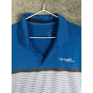 Nike x Tiger Woods Dri Fit Polo Shirt Mens L Springfield Golf Club Color Block